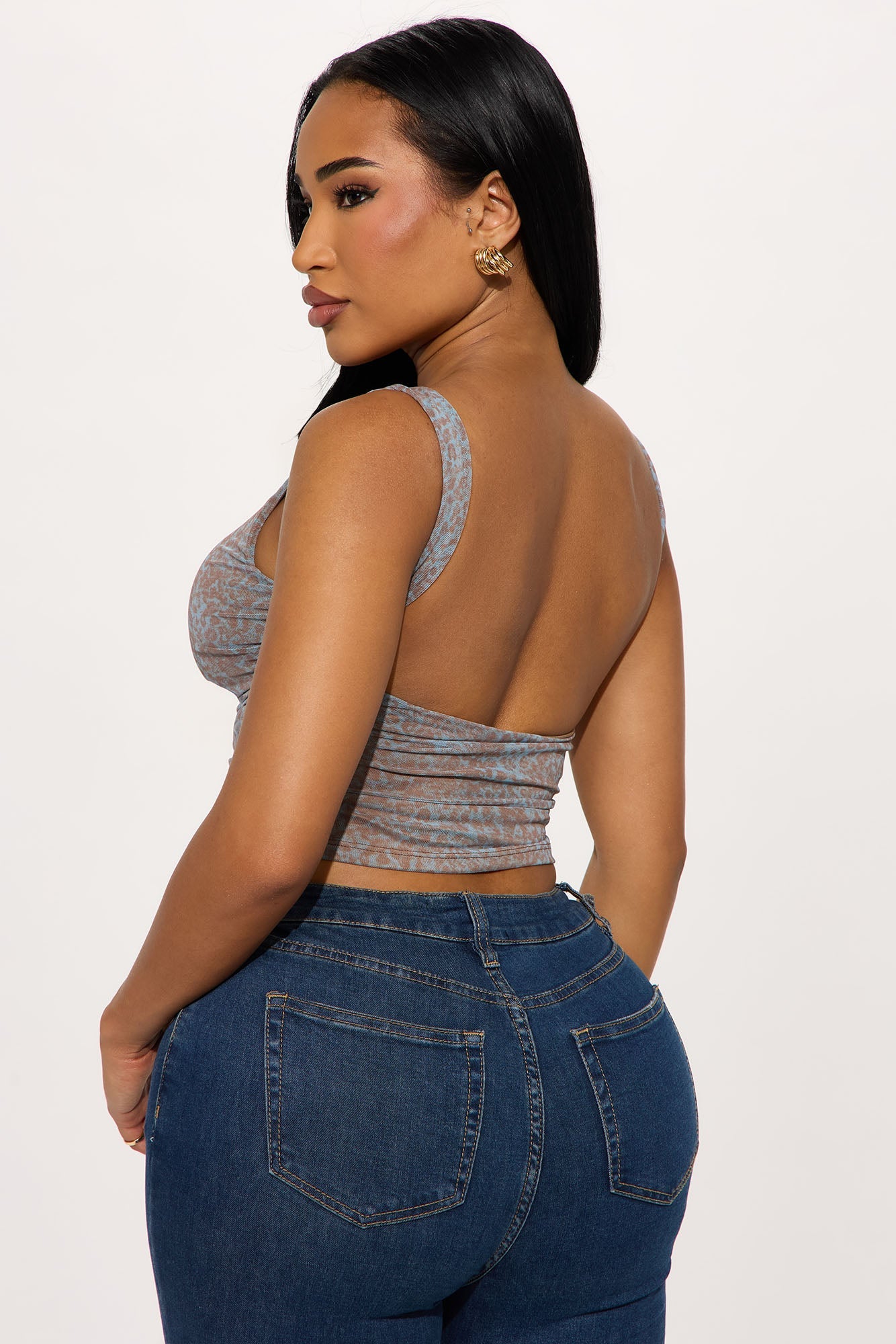 My Encounter Mesh Tank Top - Brown/combo
