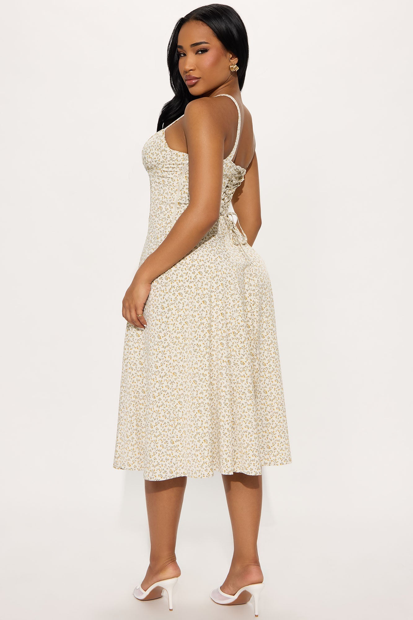 Fresh Market Floral Midi Dress - Cream/combo