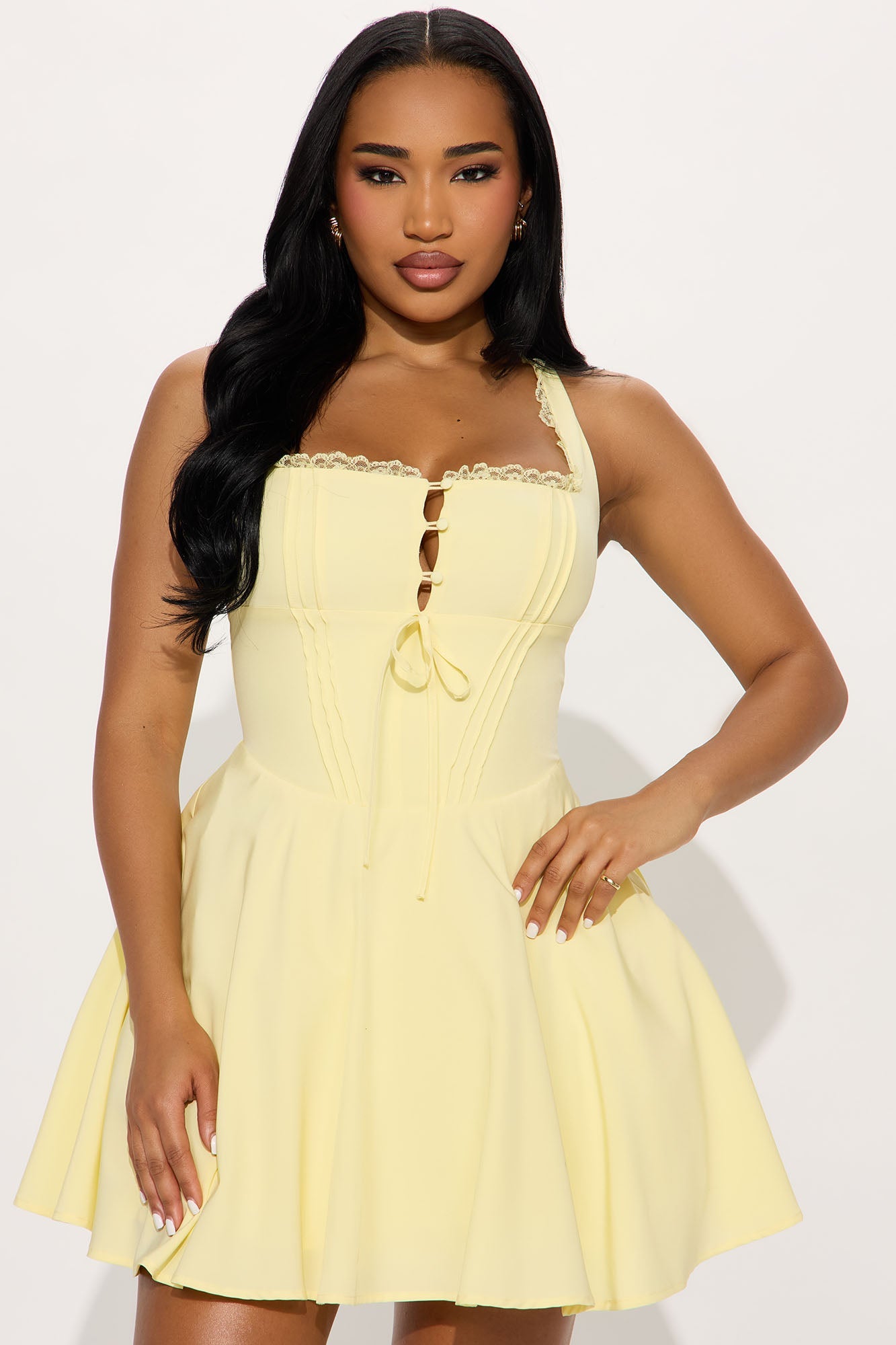 Truly Yours Corset Mini Dress - Butter Yellow