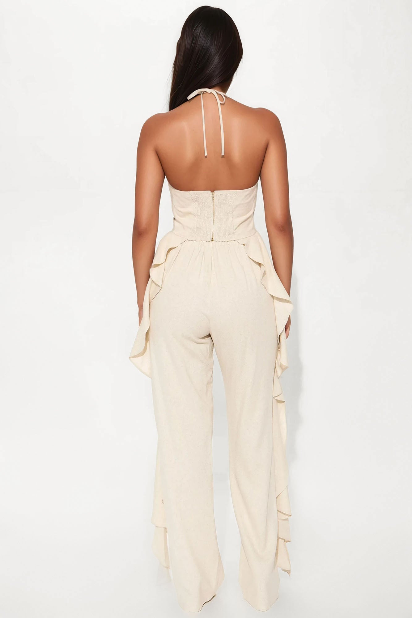 Crystal Shores Flowy Linen Pant Set - Taupe