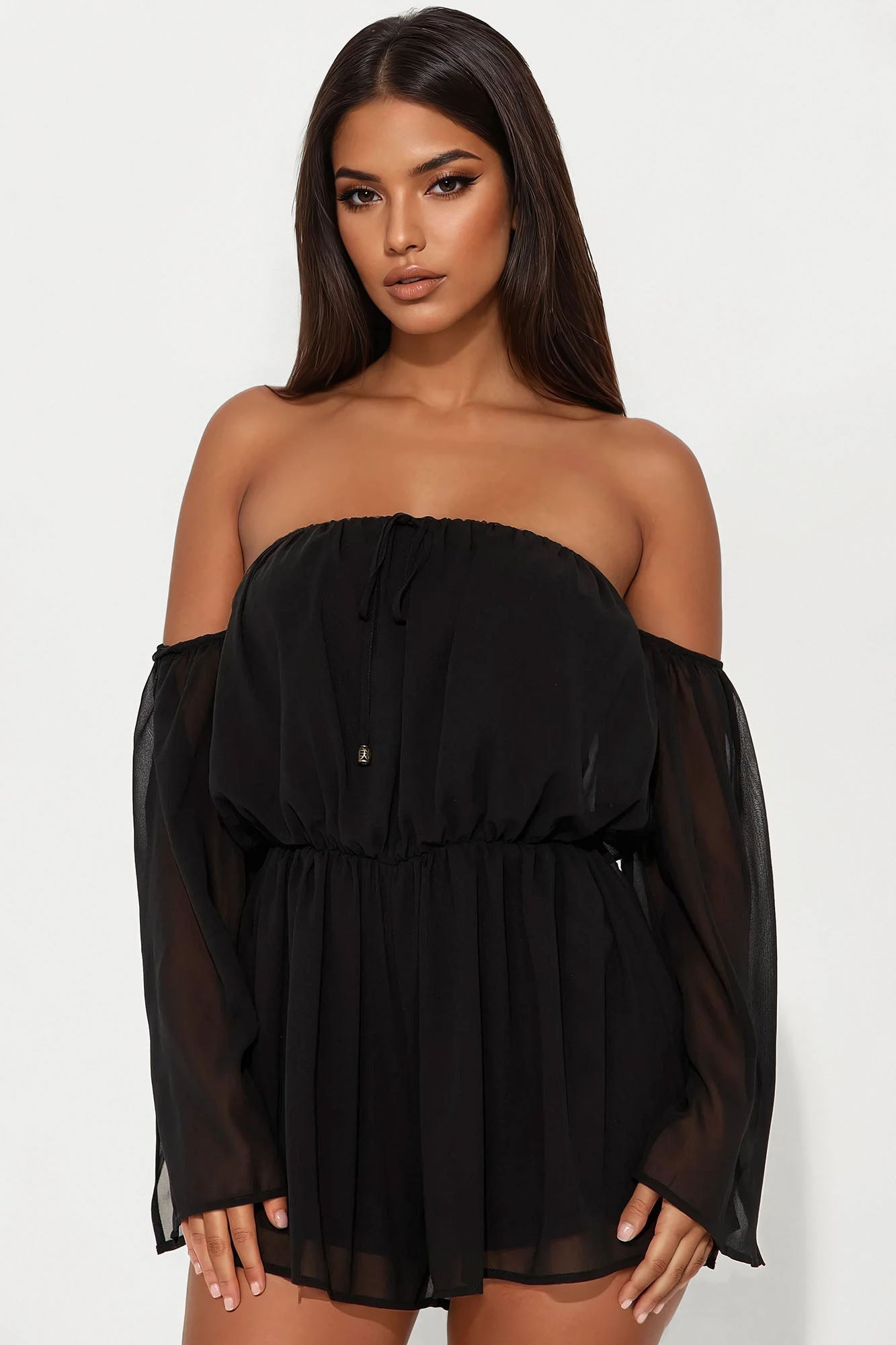 Always Looking Good Chiffon Romper - Black