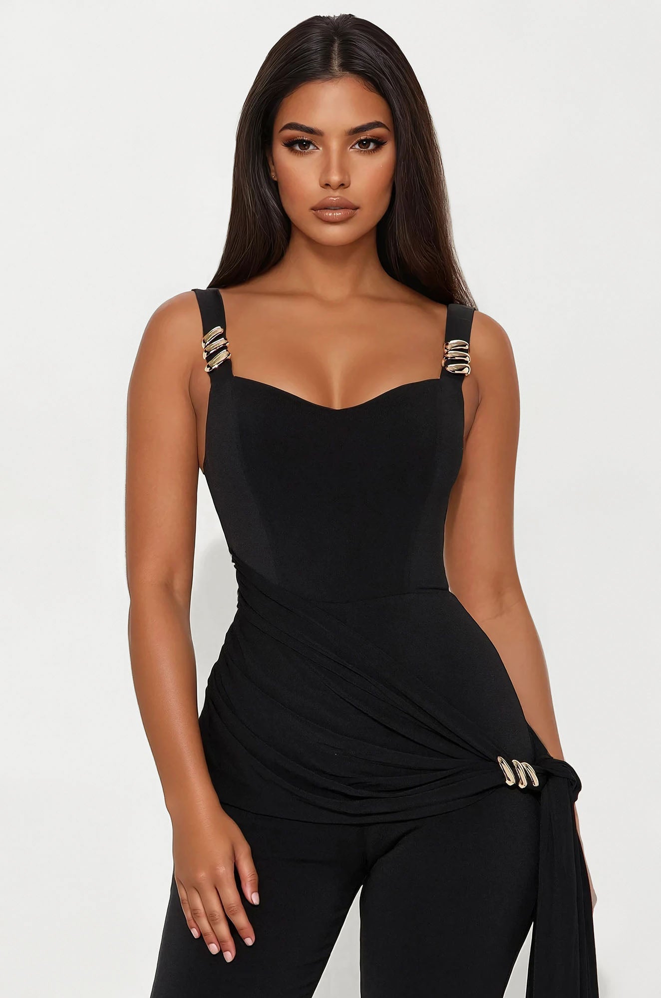 Helena Draped Jumpsuit - Black