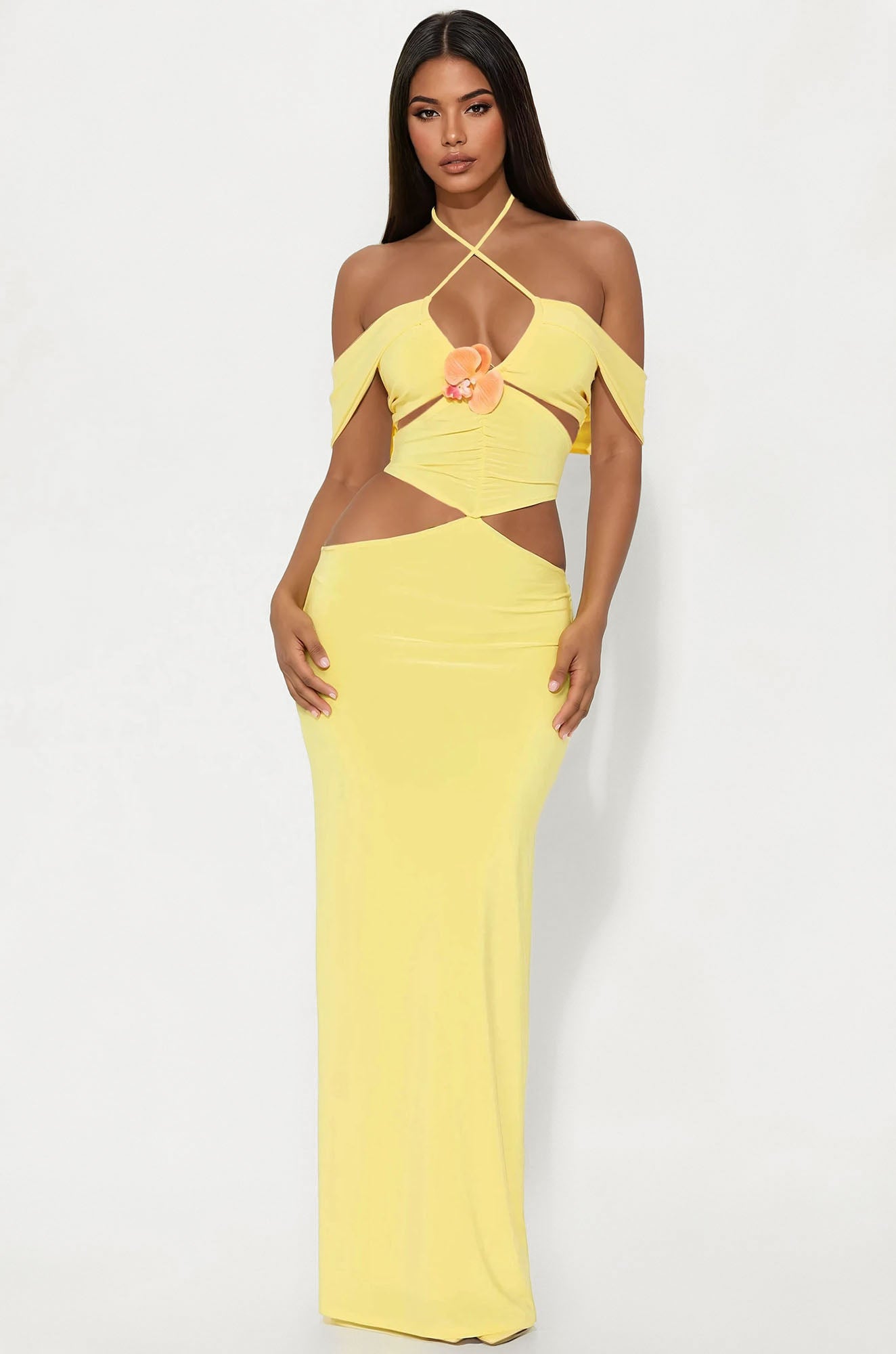 Cataleya Halter Maxi Dress - Yellow