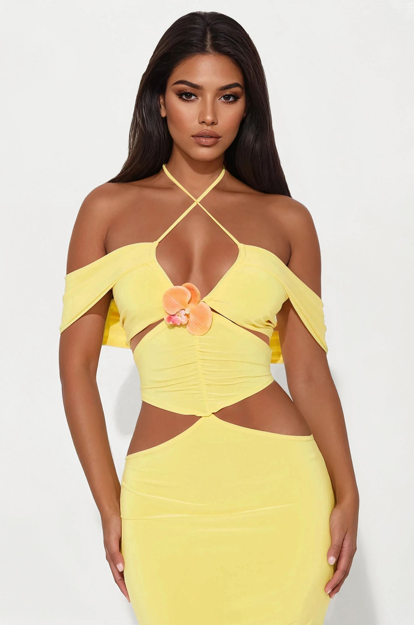 Cataleya Halter Maxi Dress - Yellow