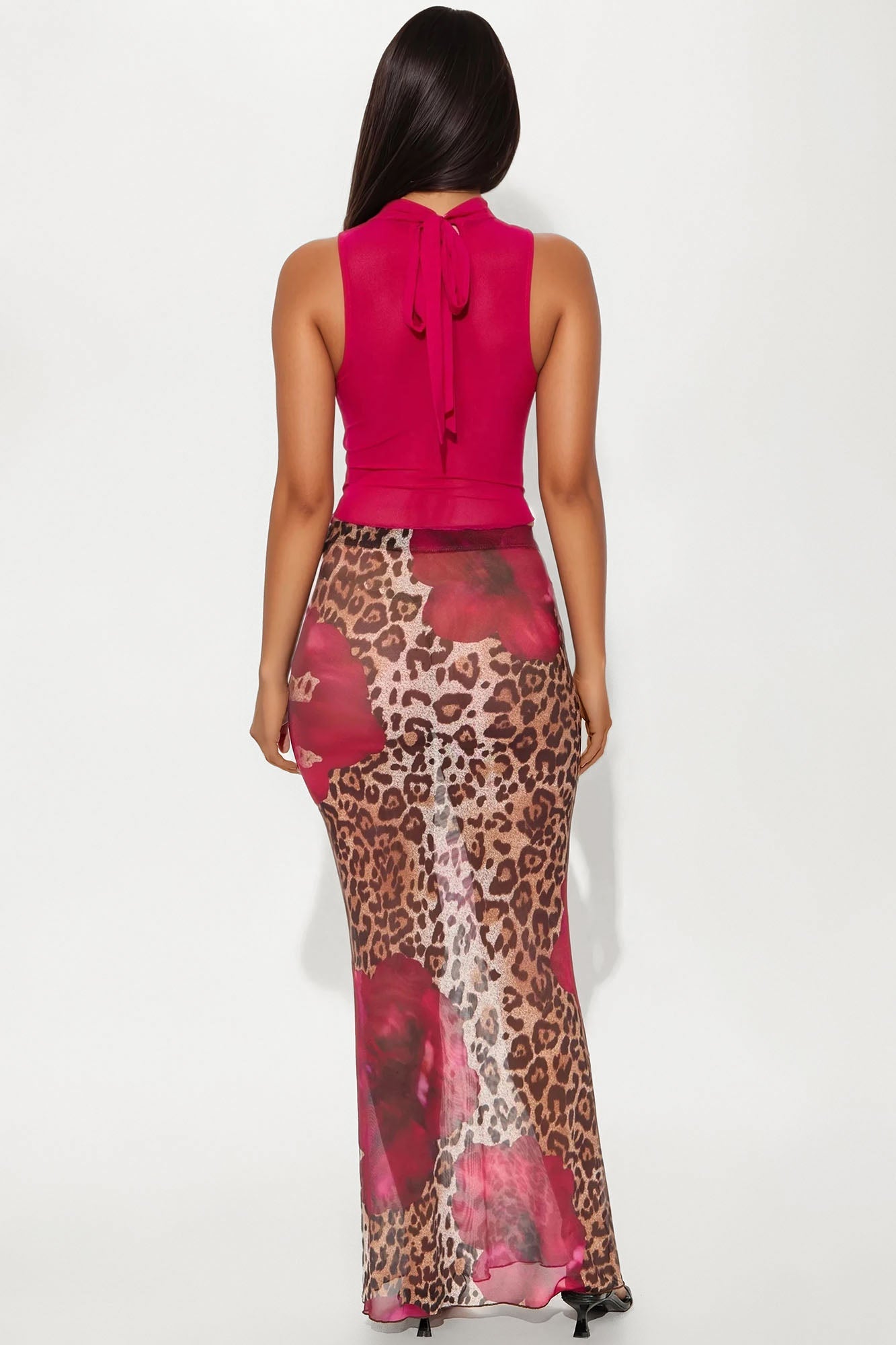 First To Flirt Ruched Mock Neck Top - Magenta