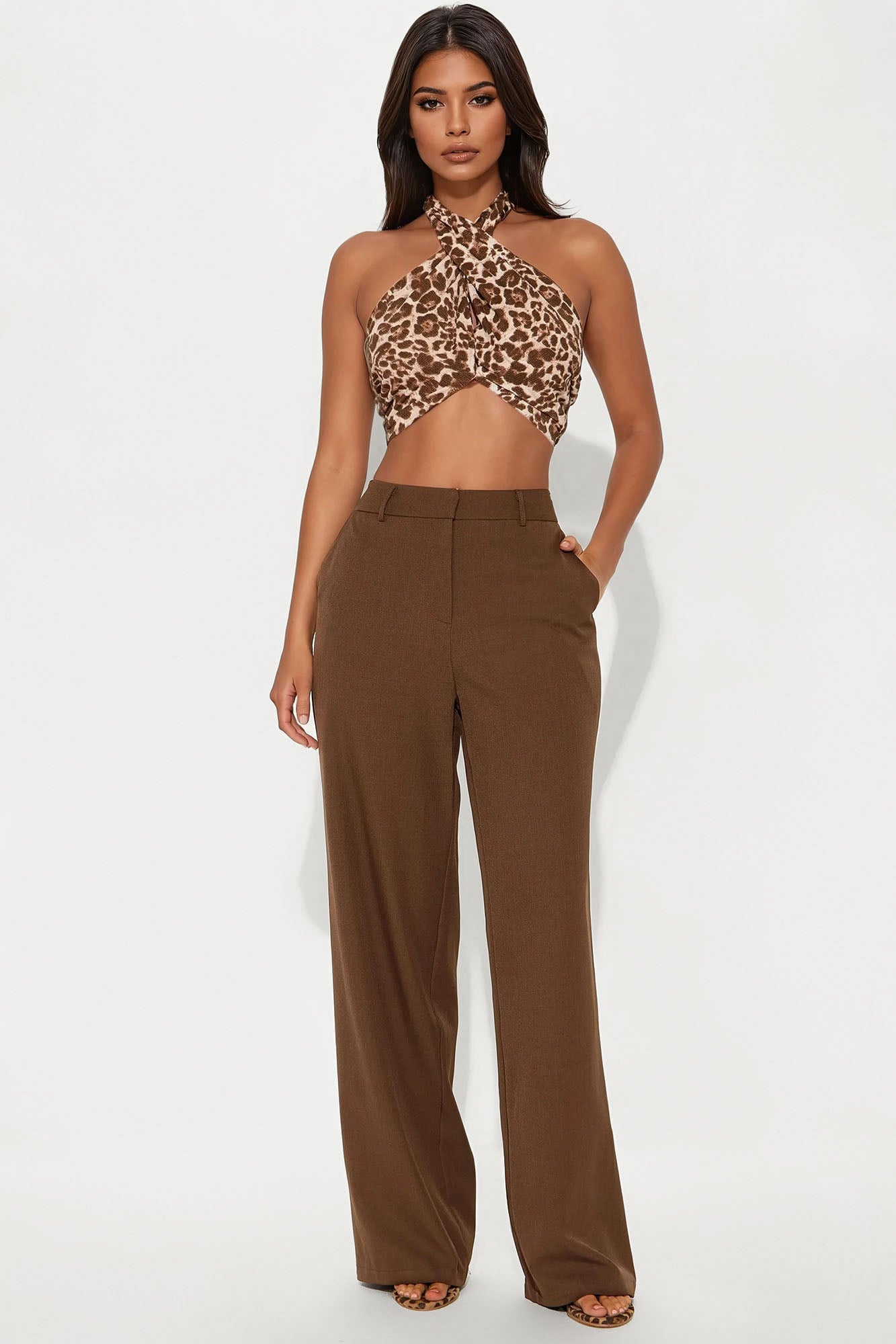 Leopard Club Halter Top - Leopard