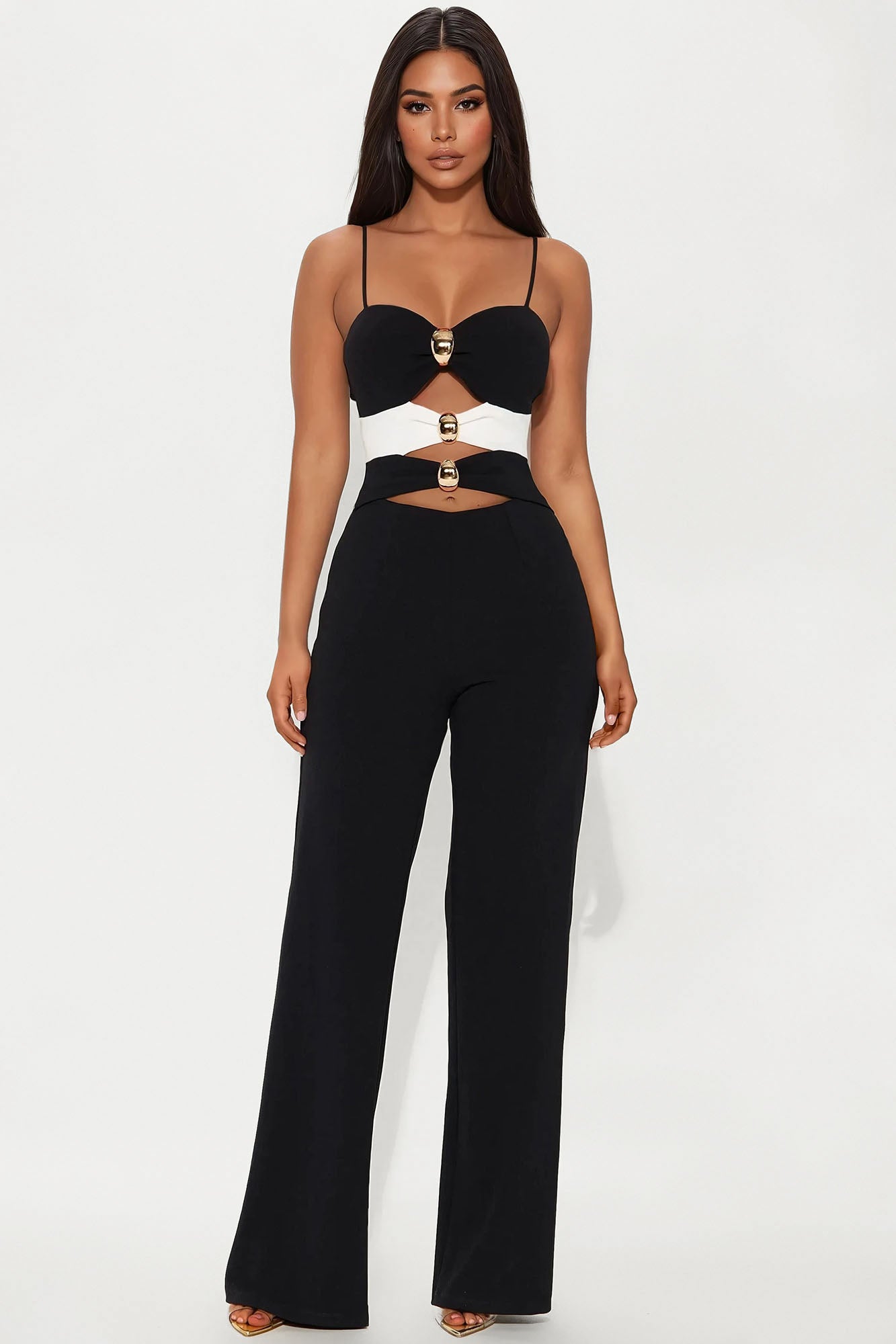 Stars Aligned Crepe Jumpsuit - Black/White