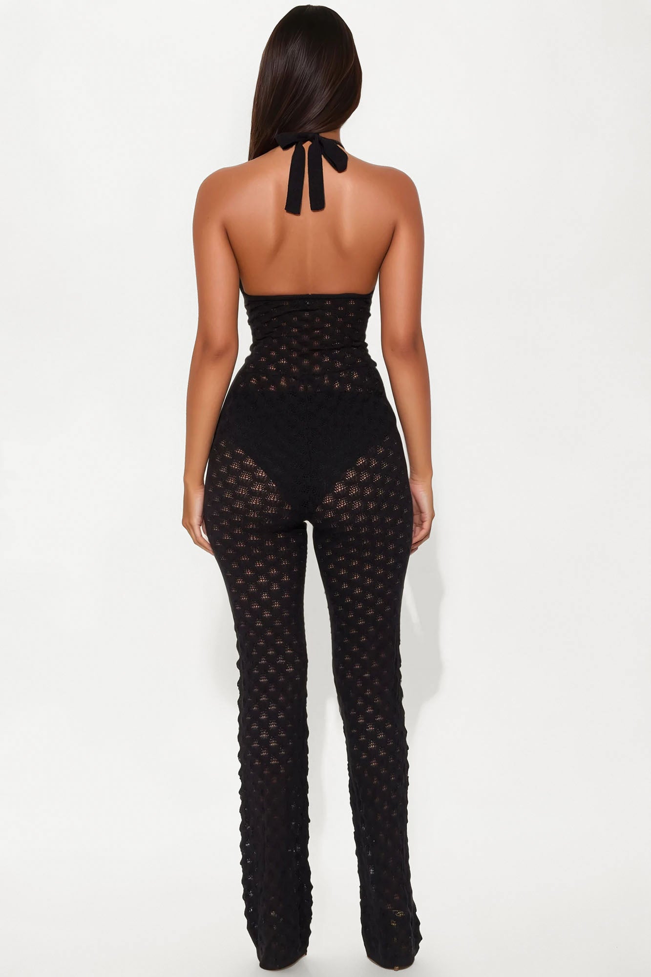Feeling Beachy Crochet Jumpsuit - Black