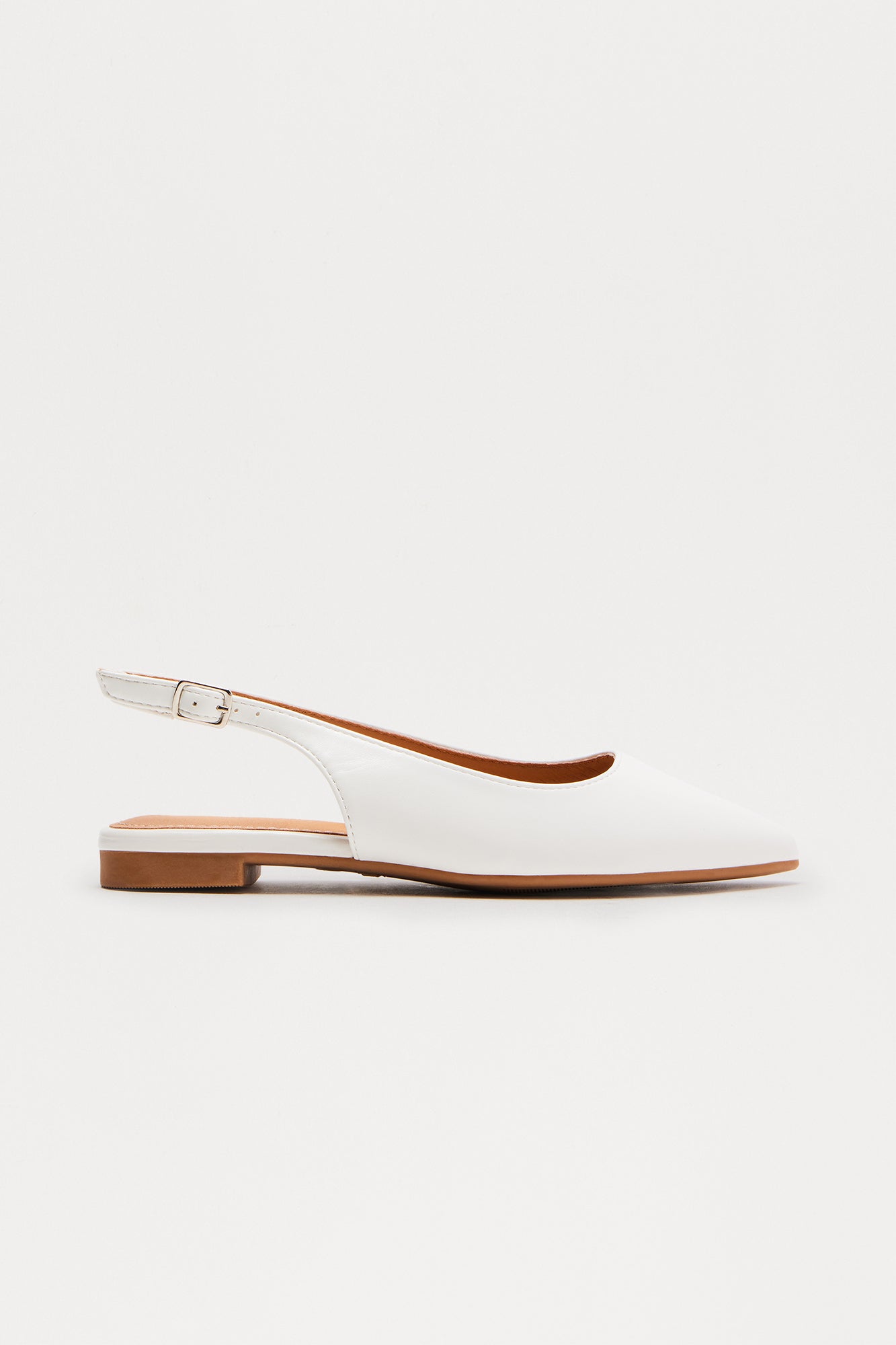 Roslyn Slingback Flats - White