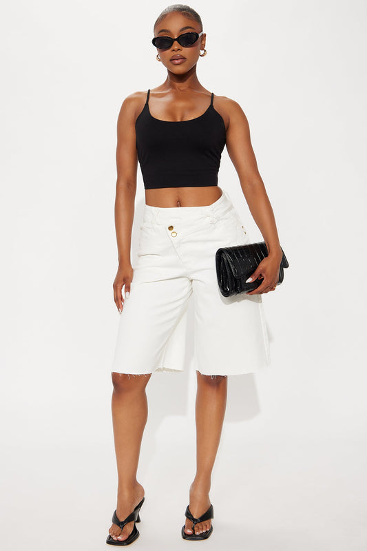 Summer Fridays Denim Jorts - White