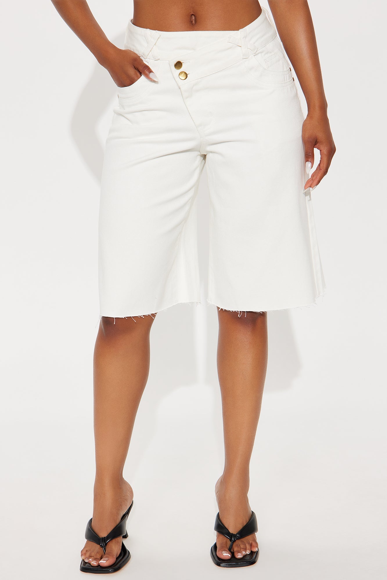 Summer Fridays Denim Jorts - White