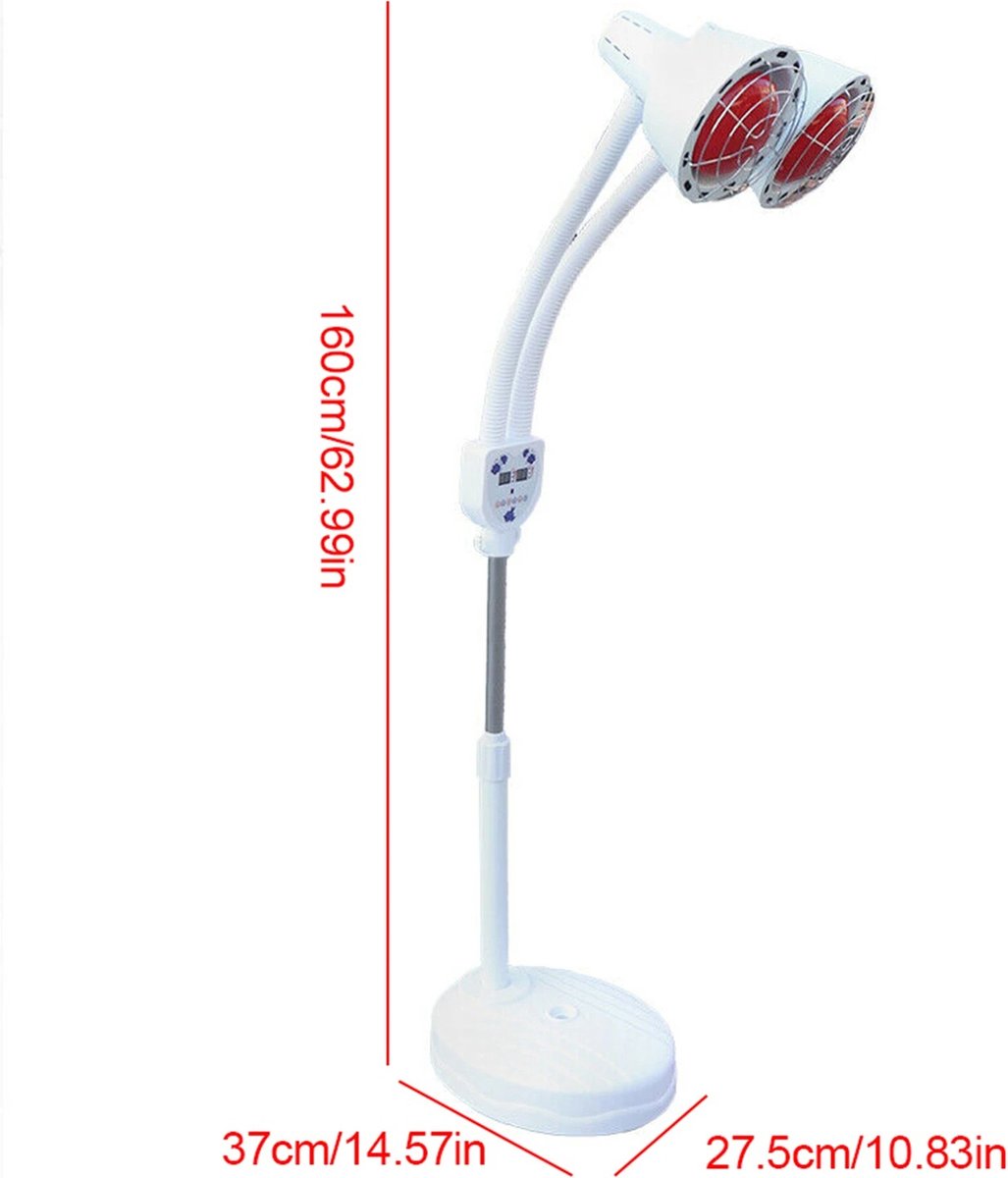 Bolt Electronics® Infraroodlamp - Infrarood Lamp - Infraroodherapie - Lichttherapie - Warmetlamp - Pijnverlichting - Spieren En Gewrichten - Timerfunctie - 500Watt - Wit
