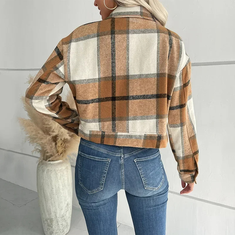 Mira - Trendy Geruite Jas voor Vrouwen