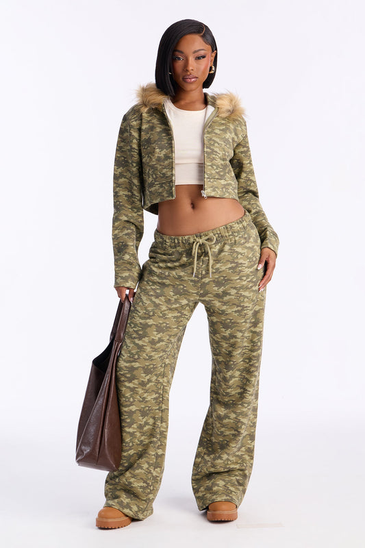 طقم هودي بنمط تمويه من كودي - تمويه