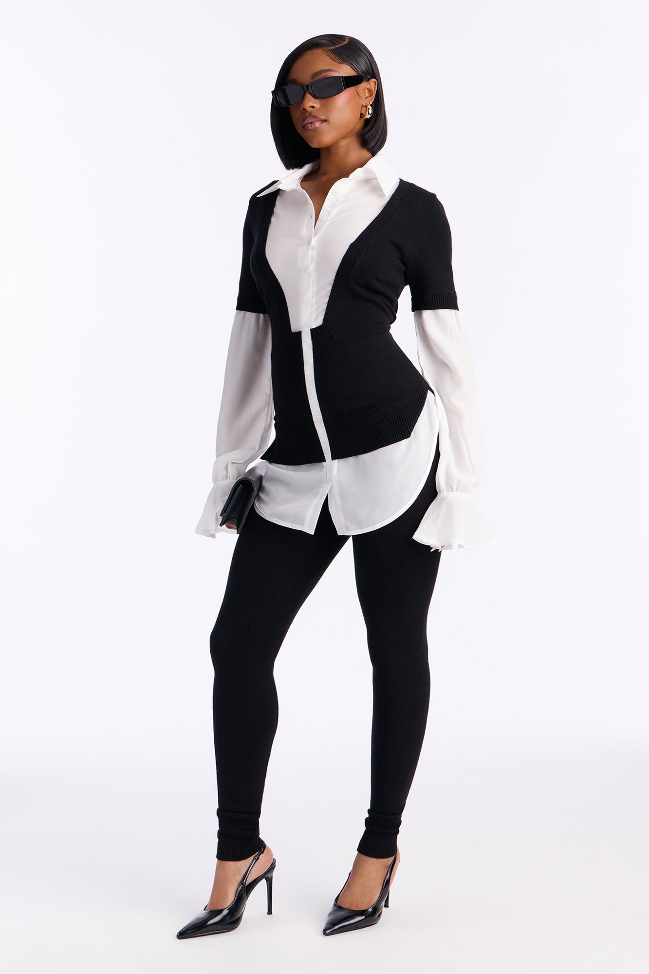 طقم بنطلون سترة تايلور - أسود/أبيض