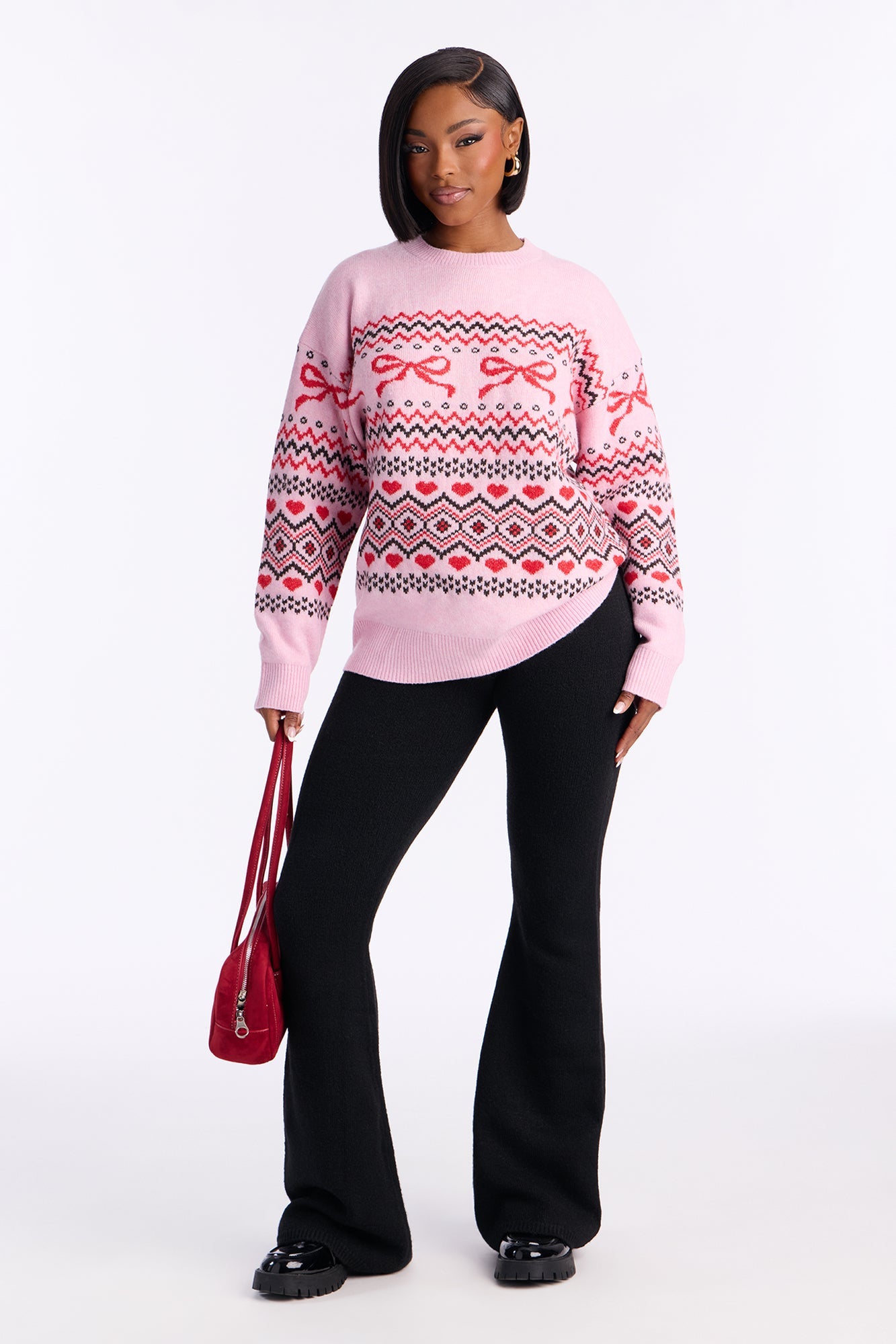 سويت شيرت قطن حلوى - وردي/مجموعة