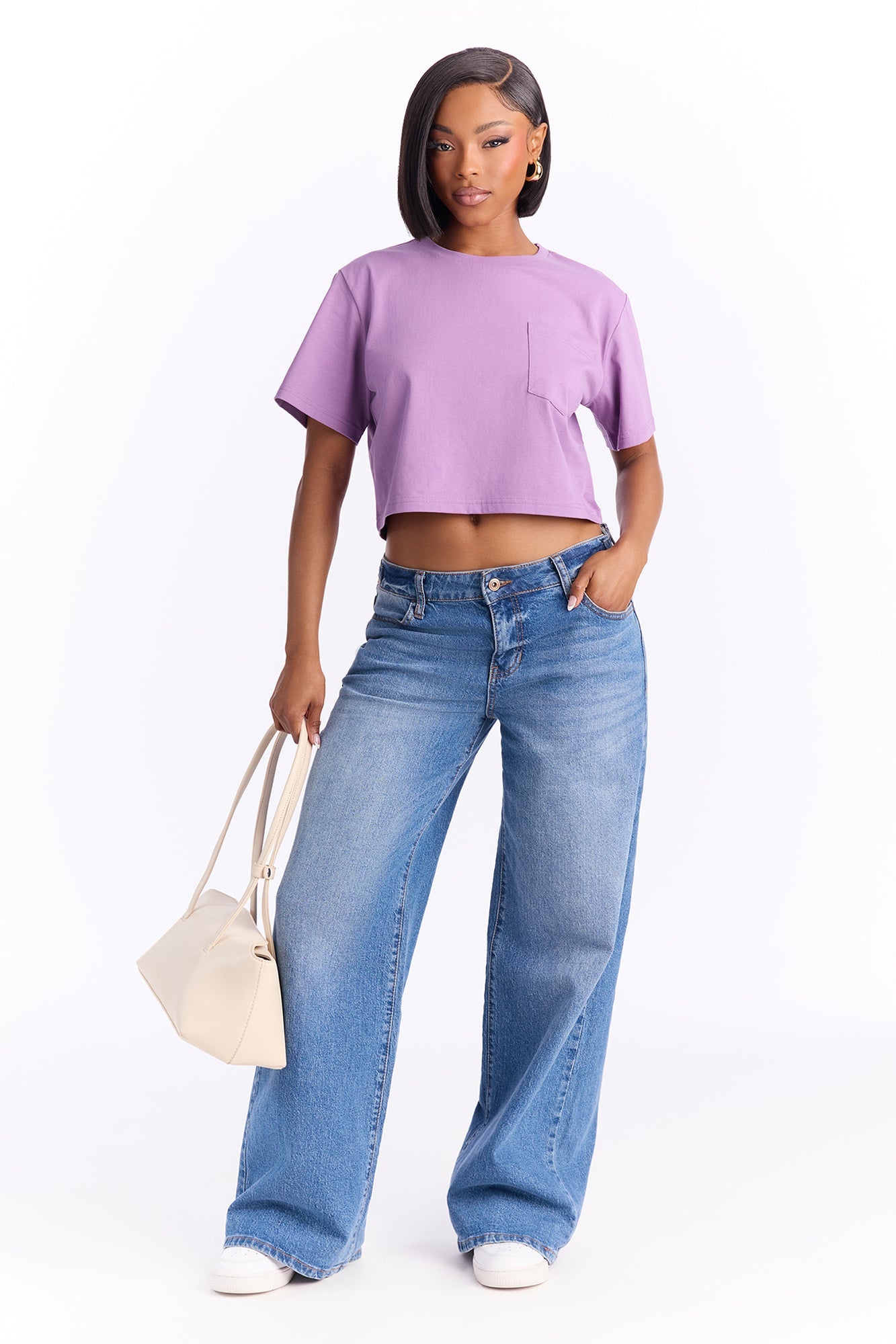 تي شيرت إليسا المريح - بنفسجي