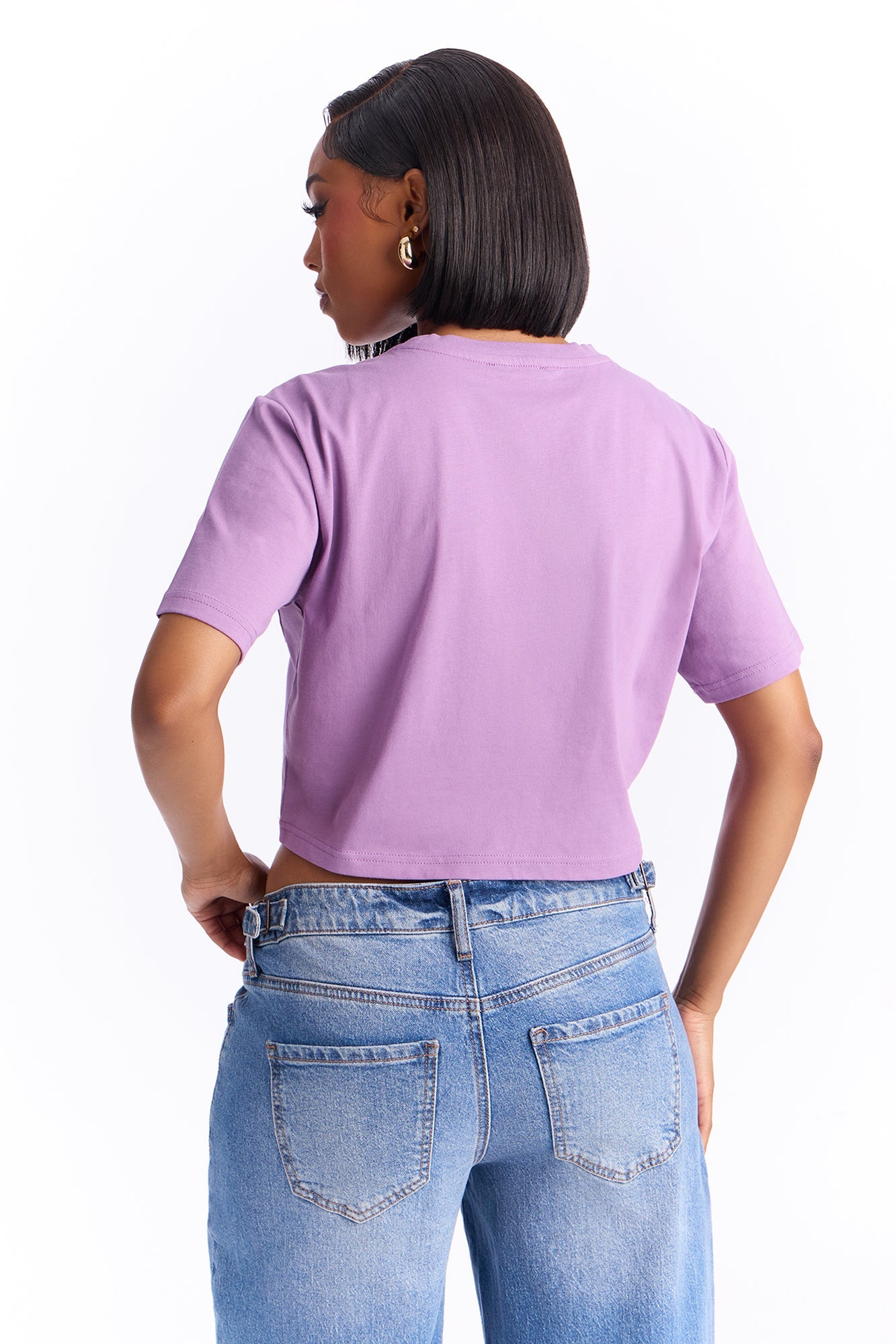 تي شيرت إليسا المريح - بنفسجي