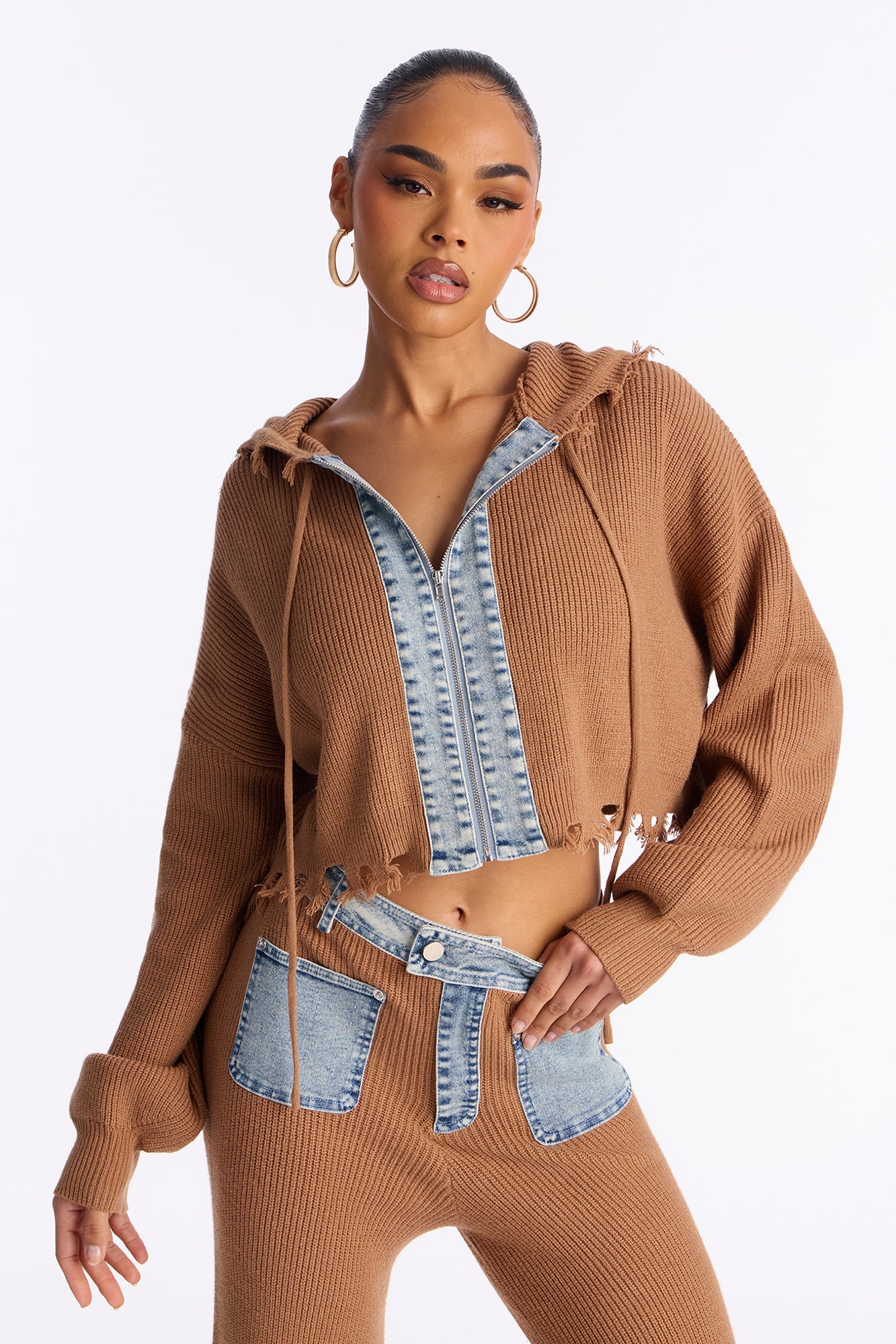 Tall Shannel Sweater Pant Set - Camel