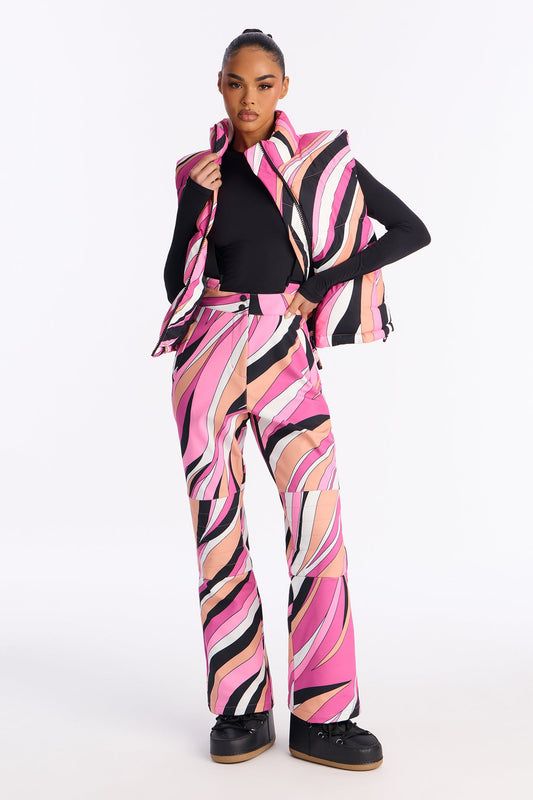 Hit The Summit Ski Overall Pants - Pink/combo