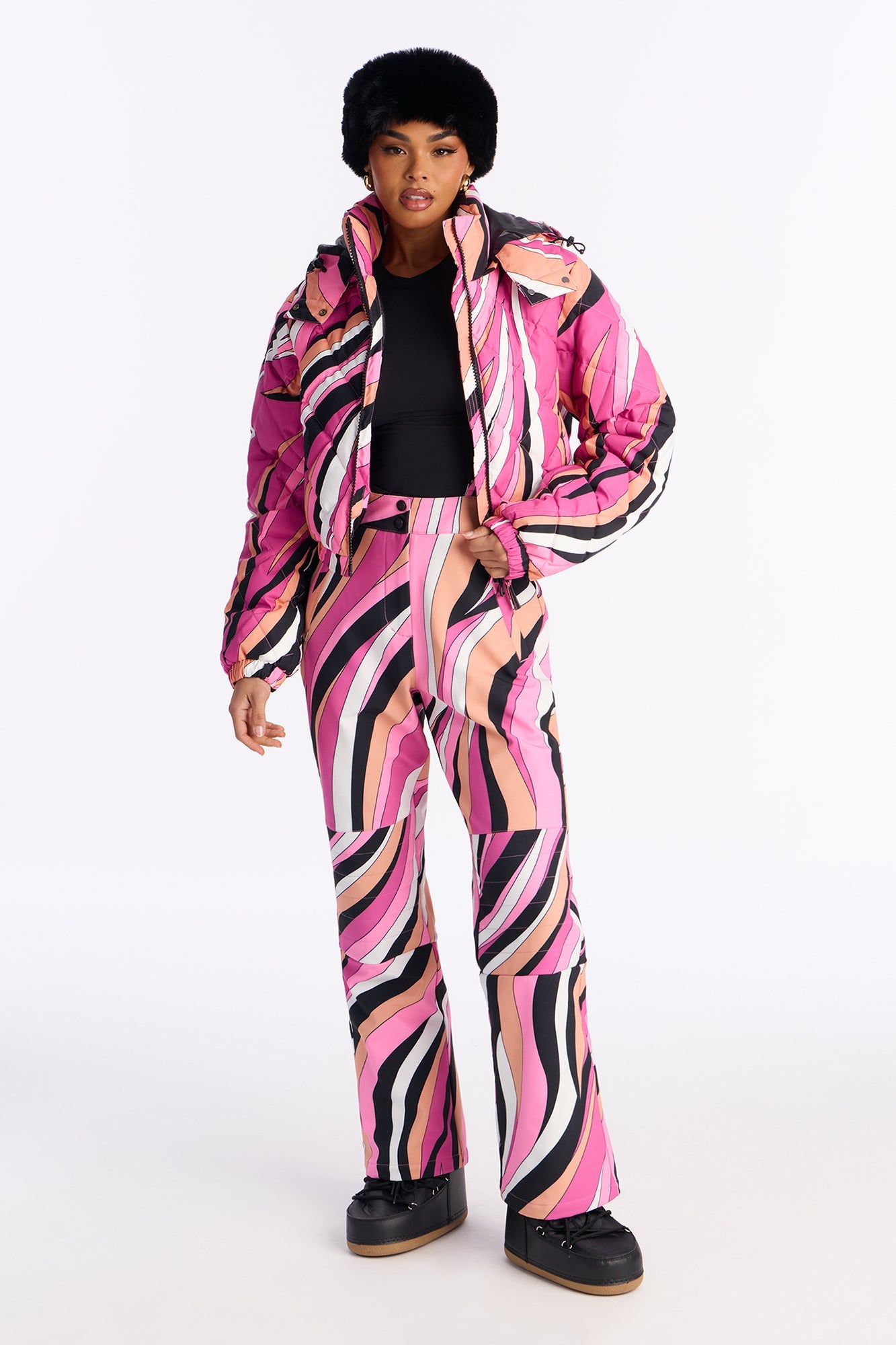 Chaqueta Puffer Acolchada Días de Nieve - Rosa/combinación