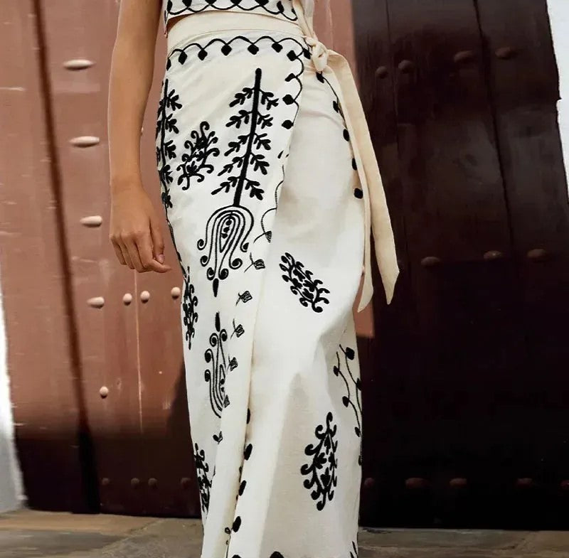 Angellee - Bedrukte Top en Rok Set