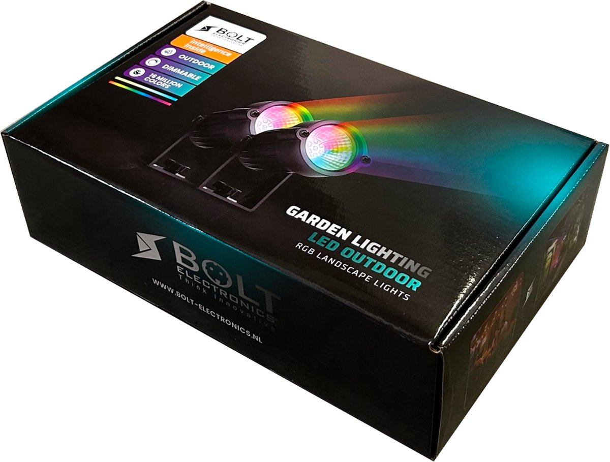 Bolt Electronics ®️ – Tuinverlichting LED buiten – Hanglamp buitenverlichting – Prikspot buitenlamp – RGB lamp - 3 stuks