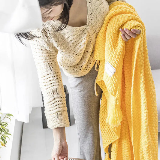 NordicWarm – Gebreide Wollen Deken – Knus & Stijlvol