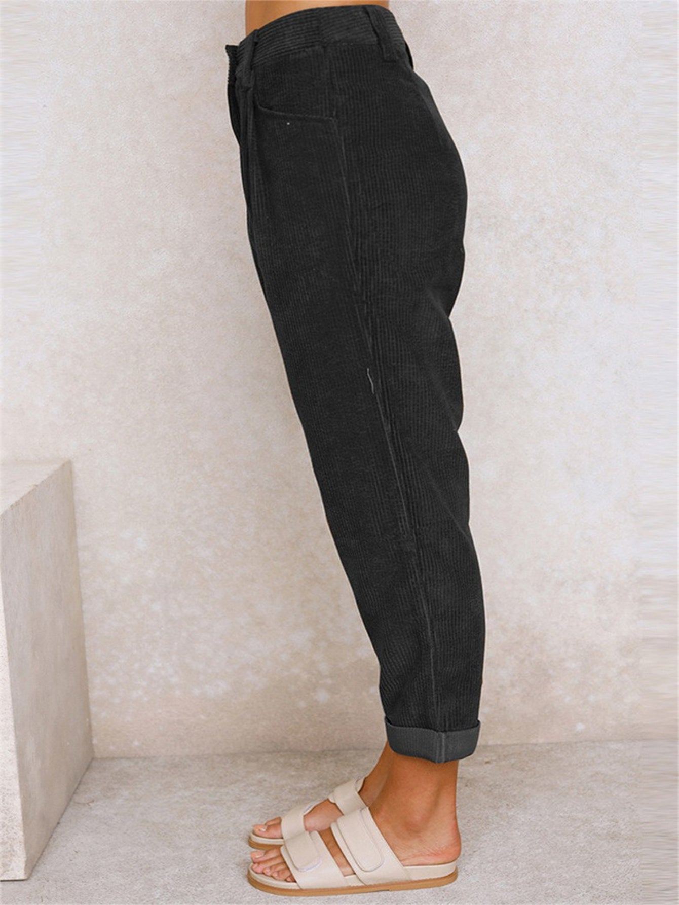 Cropped Corduroy Broek voor Dames