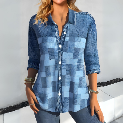 Kezia - Casual Geruite Blouse voor Vrouwen
