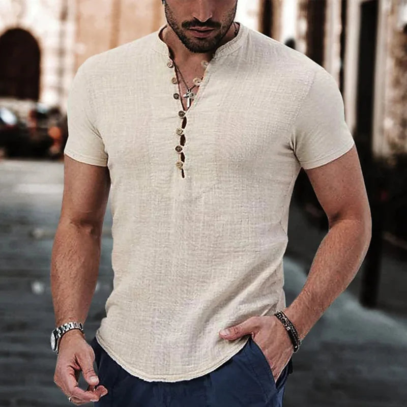 Jayce - Heren Zomershirt - Half Knoop &amp; Zacht