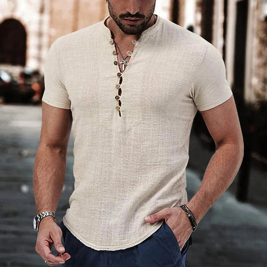 Jayce - Heren Zomershirt - Half Knoop &amp; Zacht