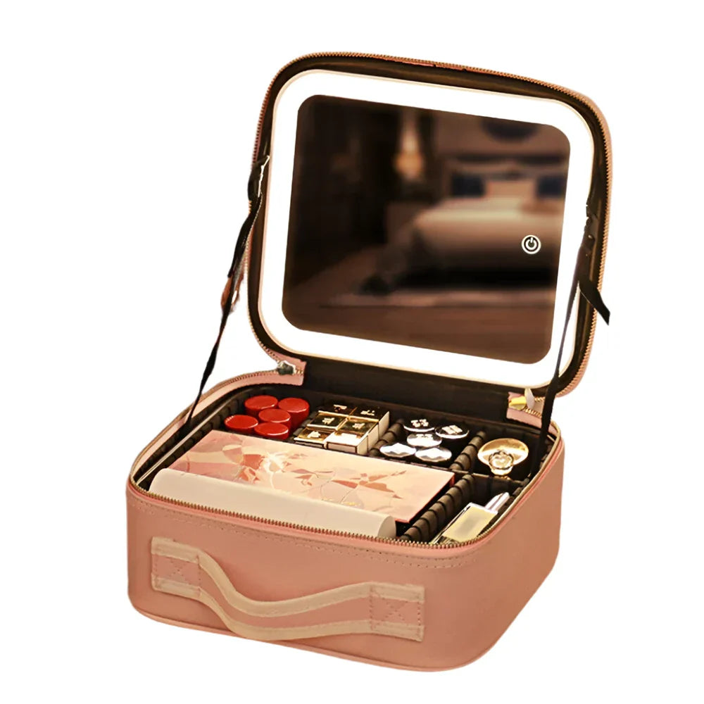 Hannie - Draagbare Cosmetictas met LED-licht en Spiegel