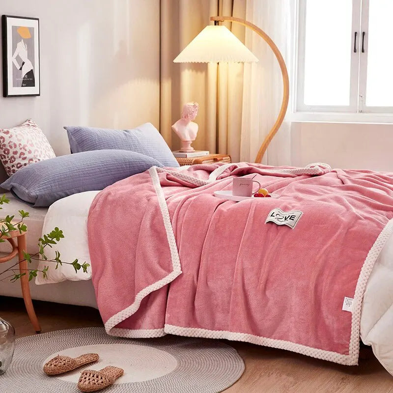 Flanellique – Roze Flanellen Fleece Deken – Warmte & Comfort