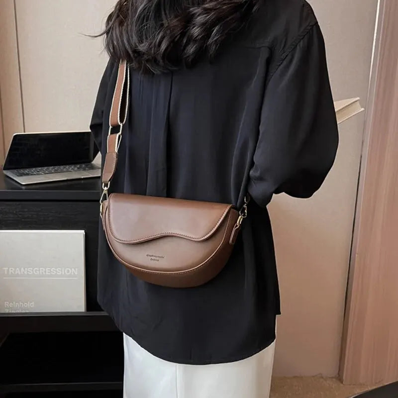 Elianne - Vintage Leren Zadel Schoudertas voor Vrouwen