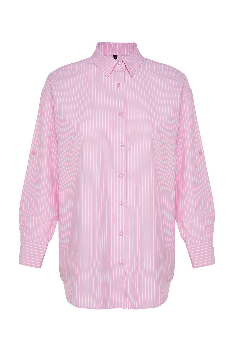 Trendyol Collection Rosa gestreiftes, gewebtes Strandhemd TBESS22GO0664