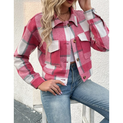 Mira - Trendy Geruite Jas voor Vrouwen