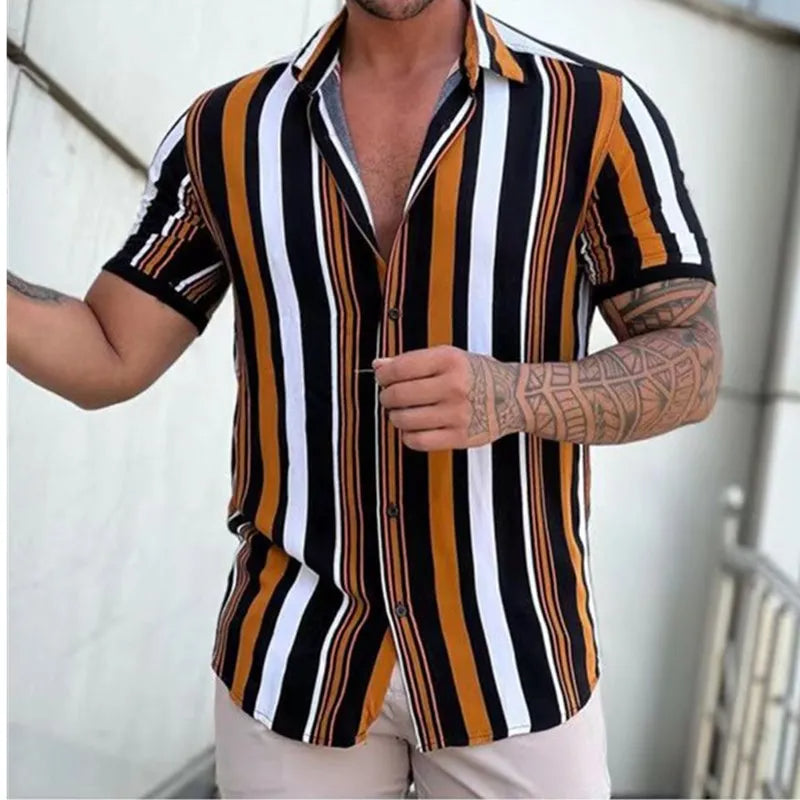 Casual Slim Fit Gestreept Shirt