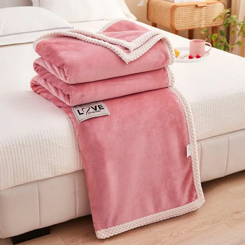 Flanellique – Roze Flanellen Fleece Deken – Warmte & Comfort