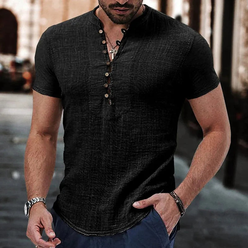 Jayce - Heren Zomershirt - Half Knoop &amp; Zacht