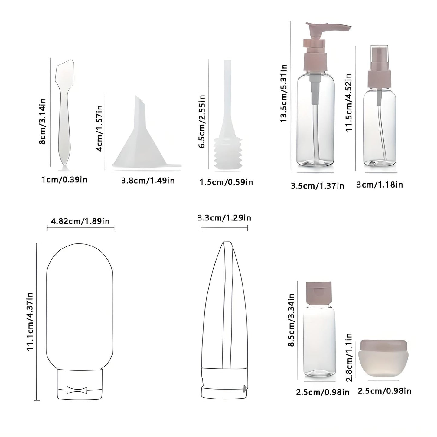 TidyPro - Complete Reisset voor Toilettassen | 11-delige Set