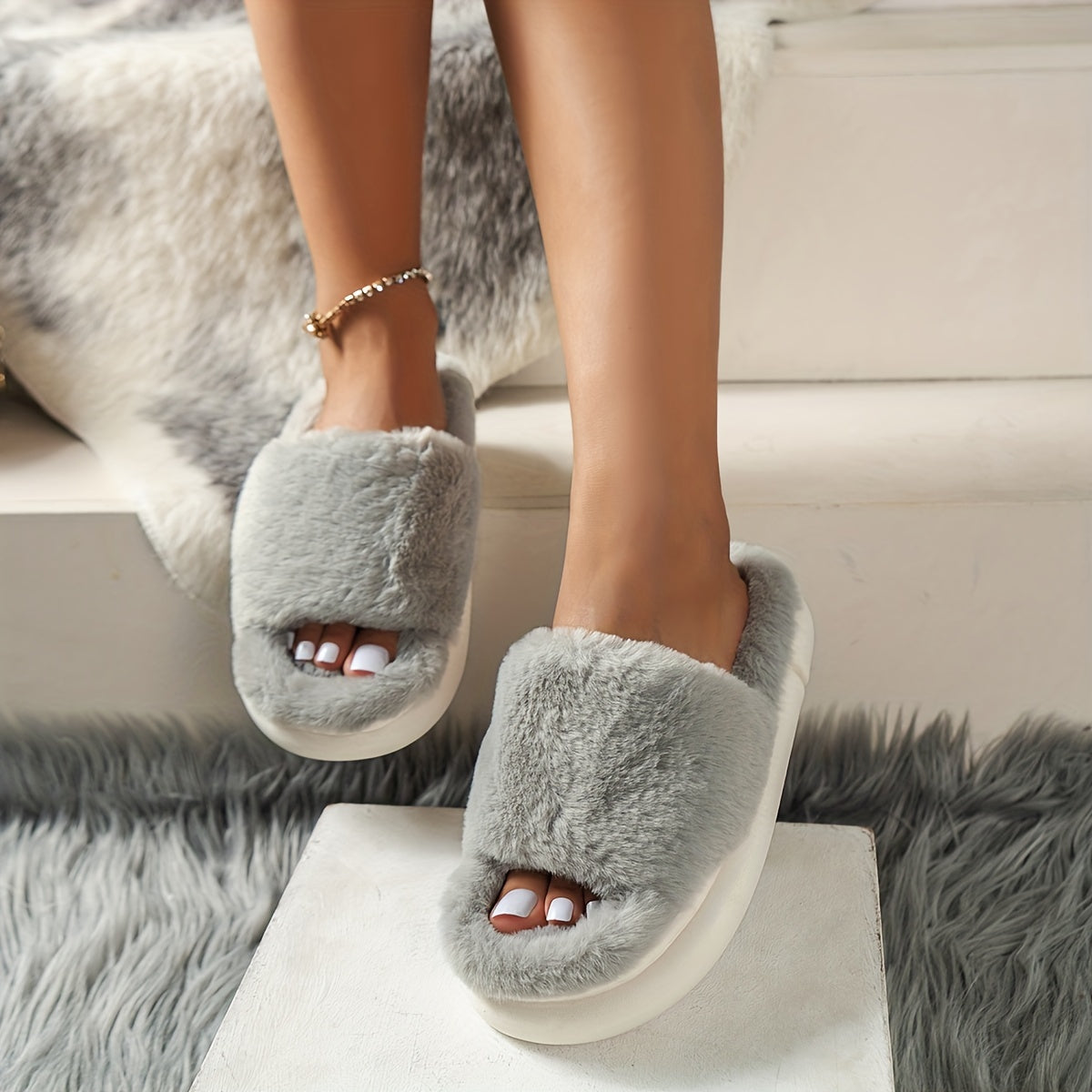 Jayla - Knusse Fluffy Pantoffels voor Vrouwen