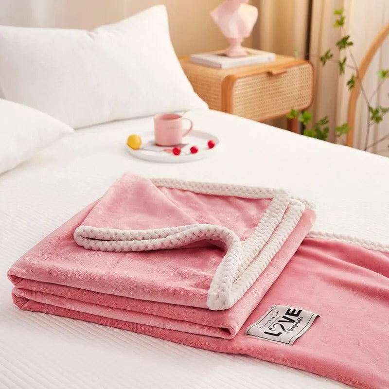Flanellique – Roze Flanellen Fleece Deken – Warmte & Comfort