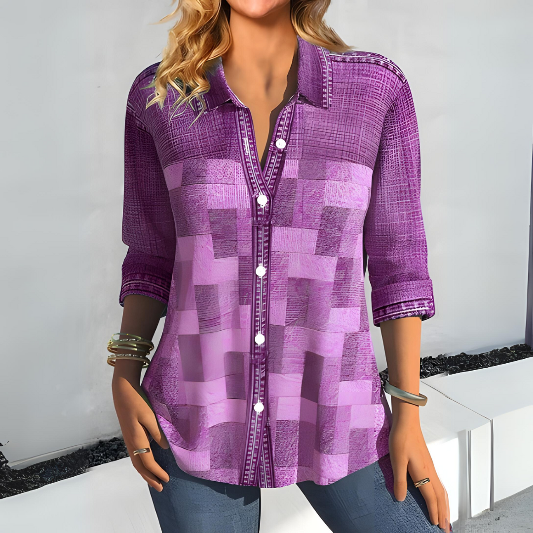 Kezia - Casual Geruite Blouse voor Vrouwen