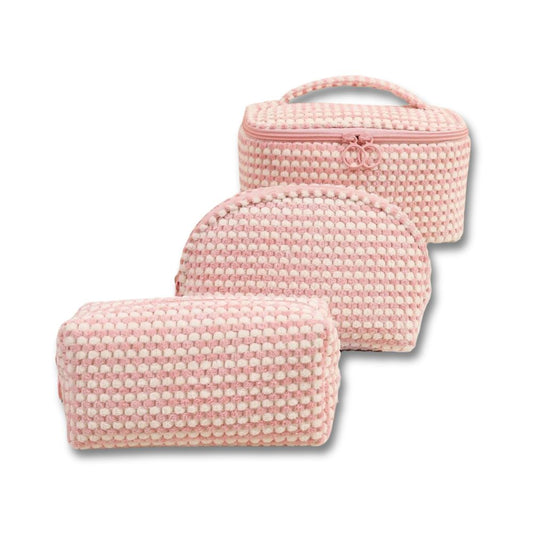 VelvetEase - 3-delige Zachte Corduroy Cosmeticaset