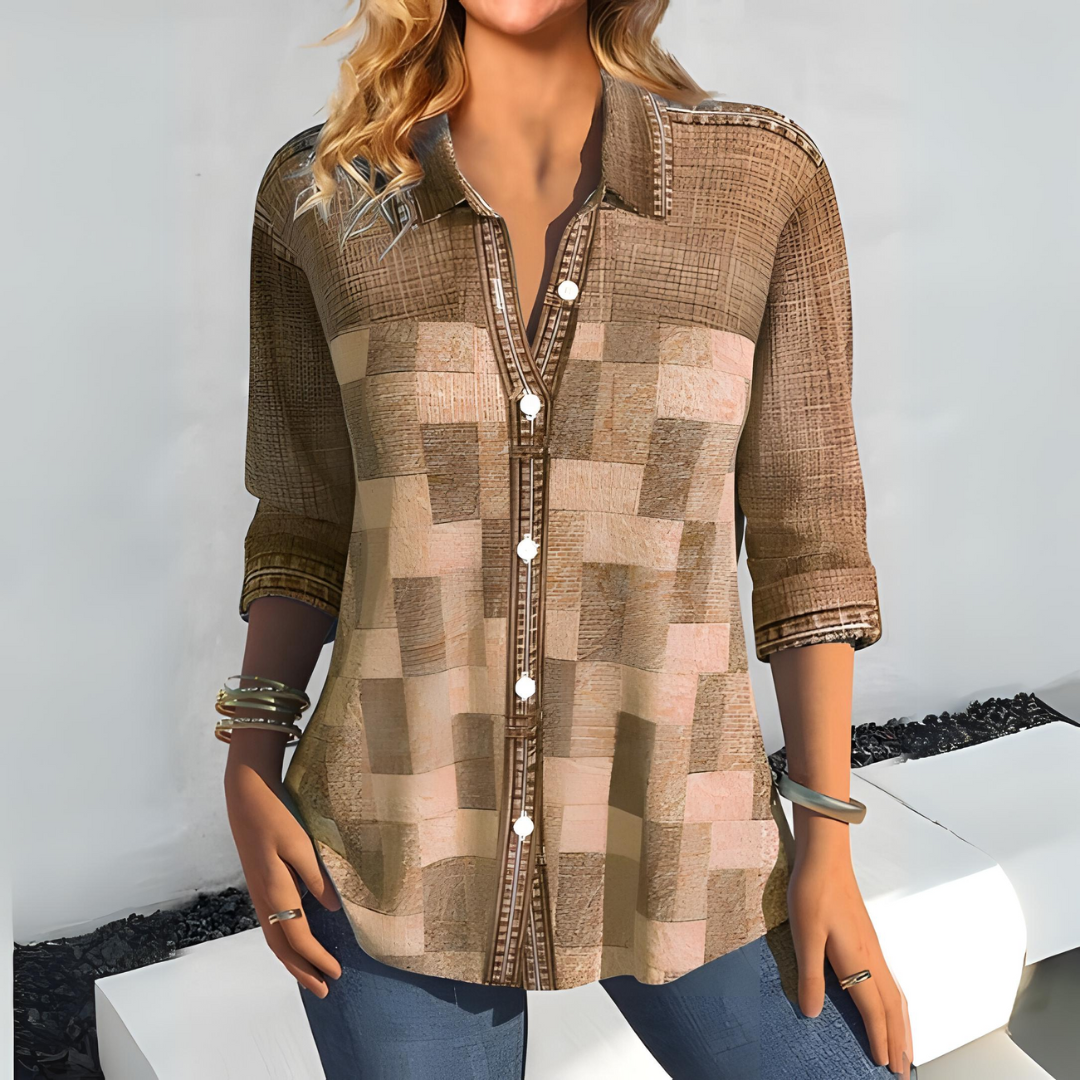 Kezia - Casual Geruite Blouse voor Vrouwen