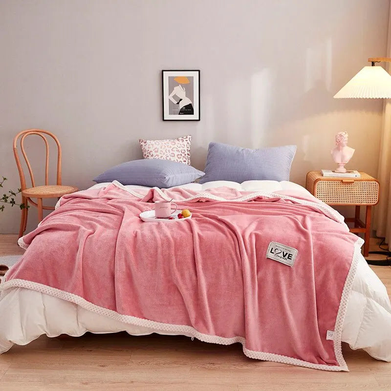 Flanellique – Roze Flanellen Fleece Deken – Warmte & Comfort