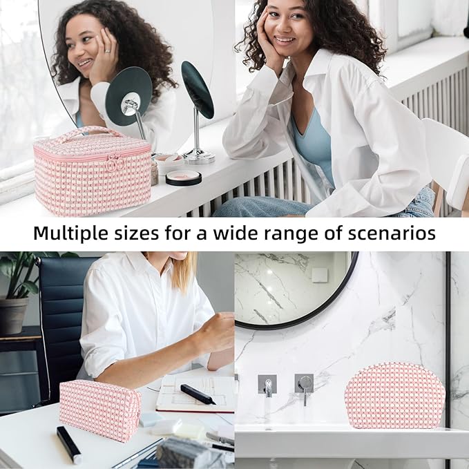 VelvetEase - 3-delige Zachte Corduroy Cosmeticaset