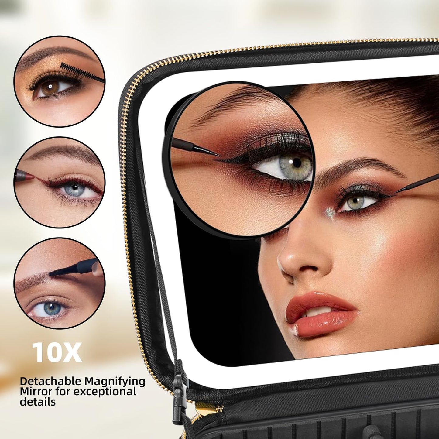 Hannie - Draagbare Cosmetictas met LED-licht en Spiegel