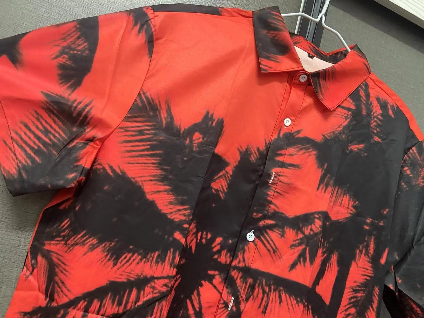 Ned - Heren Zomer Shirt - Zwart & Rood